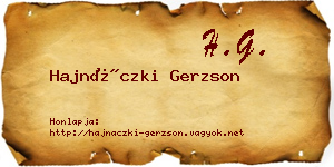 Hajnáczki Gerzson névjegykártya